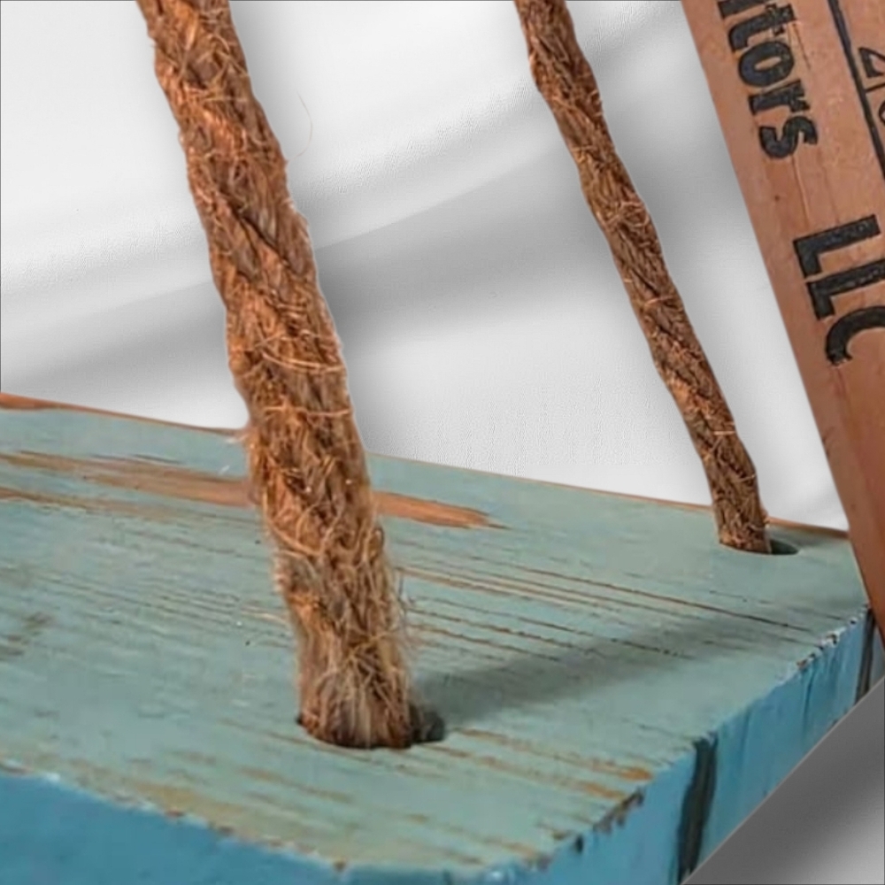 Hanging Shelf  Wood Distressed - Picture 2 of 7